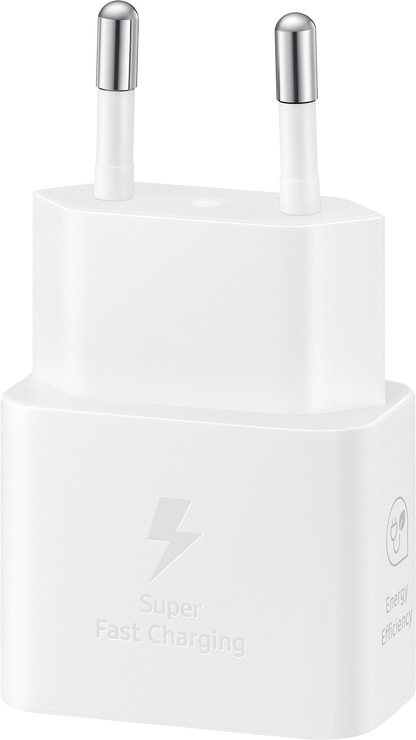 Câble USB-C Samsung Chargeur réseau Samsung, 25W, 3A, 1 x USB-C, Blanc EP-T2510XWEGEU 