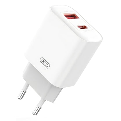 Chargeur réseau avec câble Lightning XO Design CE12, 20W, 3A, 1 x USB-A - 1 x USB-C, blanc 