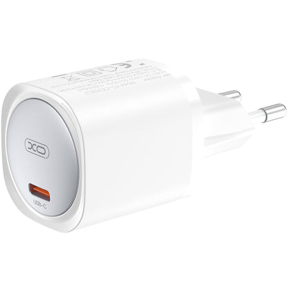 XO Design CE20, 30W, 3A, 1 x USB-C, 1 x USB-C, Blanc 