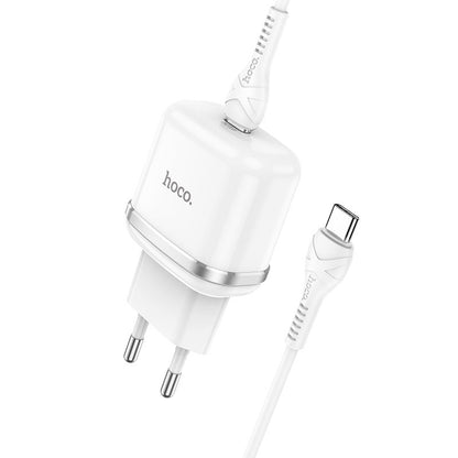 HOCO Victorious N24, 20W, 3A, 1 x USB-C, 1 x USB-C, Blanc 