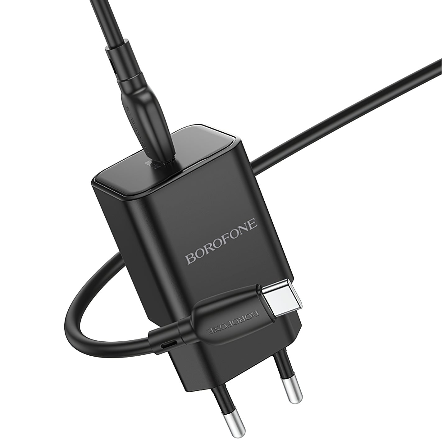 Chargeur réseau avec câble USB-C Borofone BN13 Safety, 30W, 3A, 1 x USB-C, Noir 