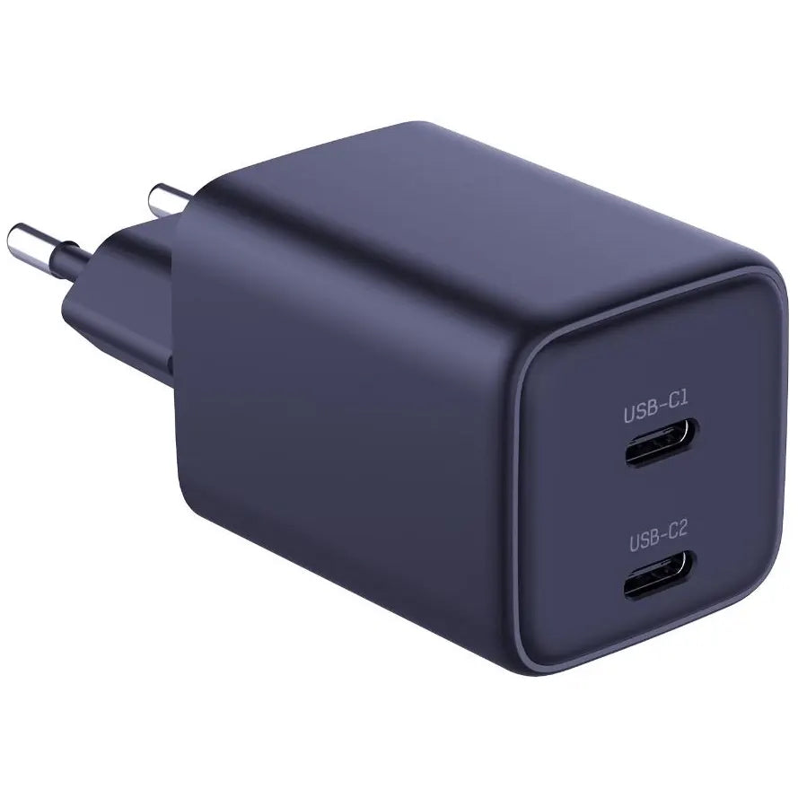 Chargeur réseau HyperCharger 3MK avec câble USB-C, 45W, 3A, 2 x USB-C, noir 