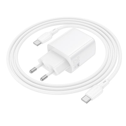 Network Charger with USB-C Cable Borofone BN26 Fuente, 20W, 3A, 1 x USB-C, White