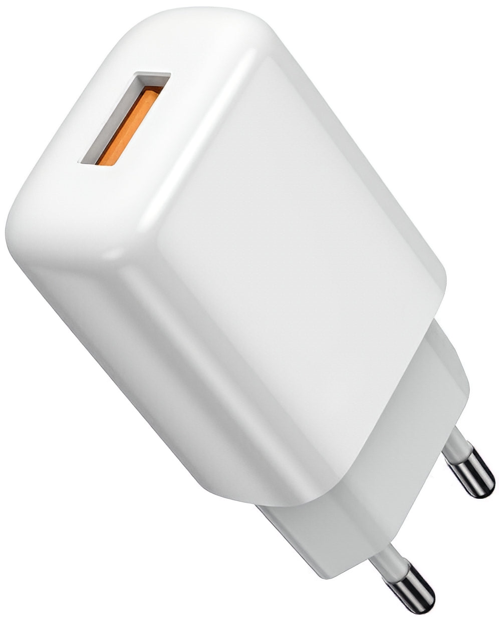 Chargeur réseau avec câble USB-C Prestico F9S, 12W, 2.4A, 1 x USB-A, Blanc