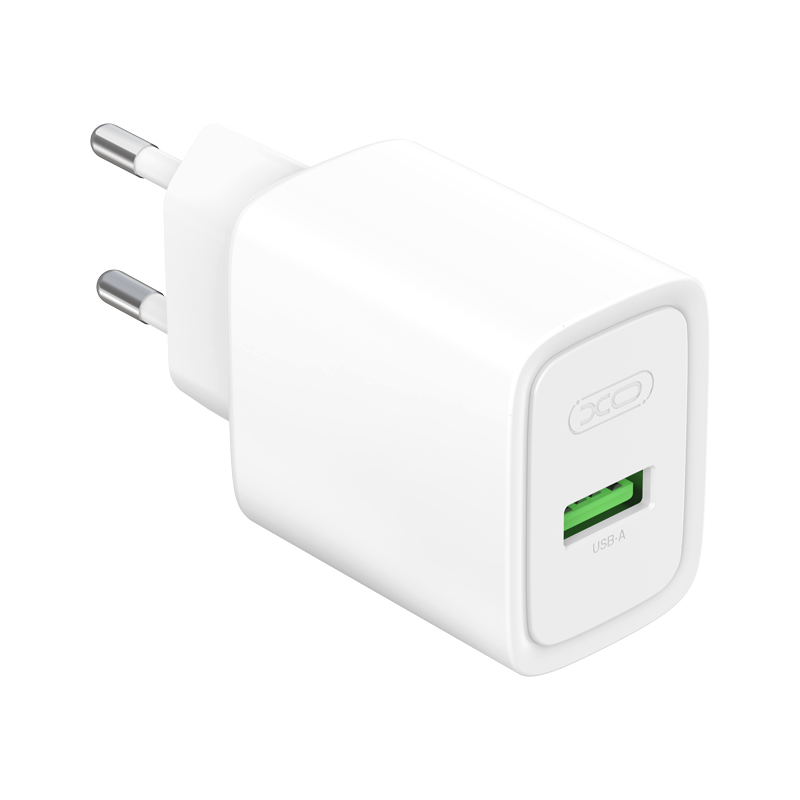 Chargeur secteur avec câble USB-C XO Design CE50, 18 W, 3 A, 1 port USB-A, blanc