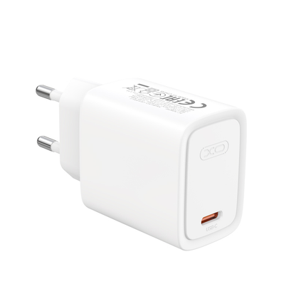 Chargeur secteur avec câble USB-C XO Design CE53, 30 W, 3 A, 1 x USB-C, blanc