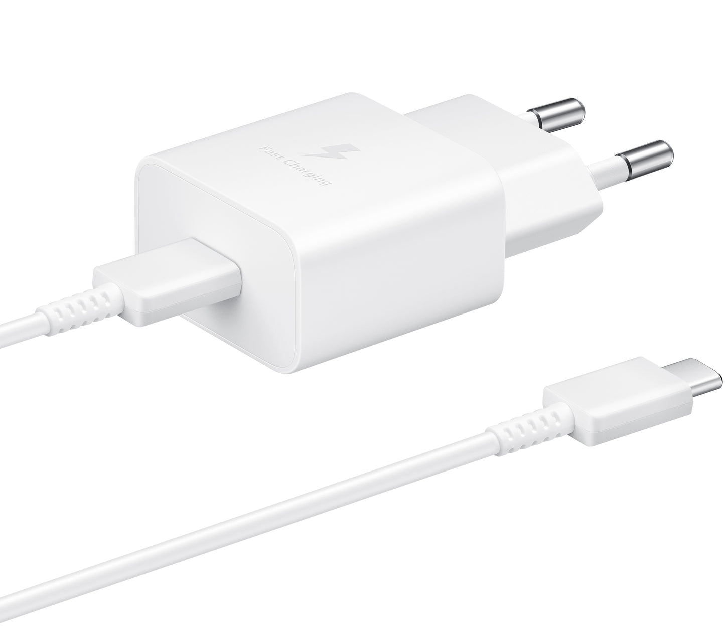 Chargeur réseau USB-C Samsung avec câble USB-C, 15W, 2A, 1 x USB-C, blanc EP-T1510XWEGEU