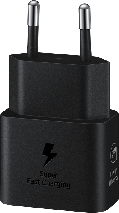 Câble USB-C Samsung Chargeur réseau Samsung, 25W, 3A, 1 x USB-C, Noir EP-T2510XBEGEU 