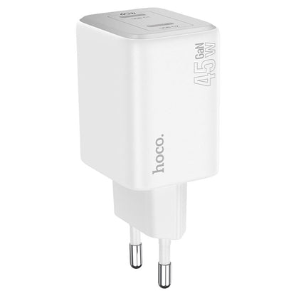 Chargeur réseau avec câble Lightning HOCO N42, 45W, 3A, 2 x USB-C, blanc 