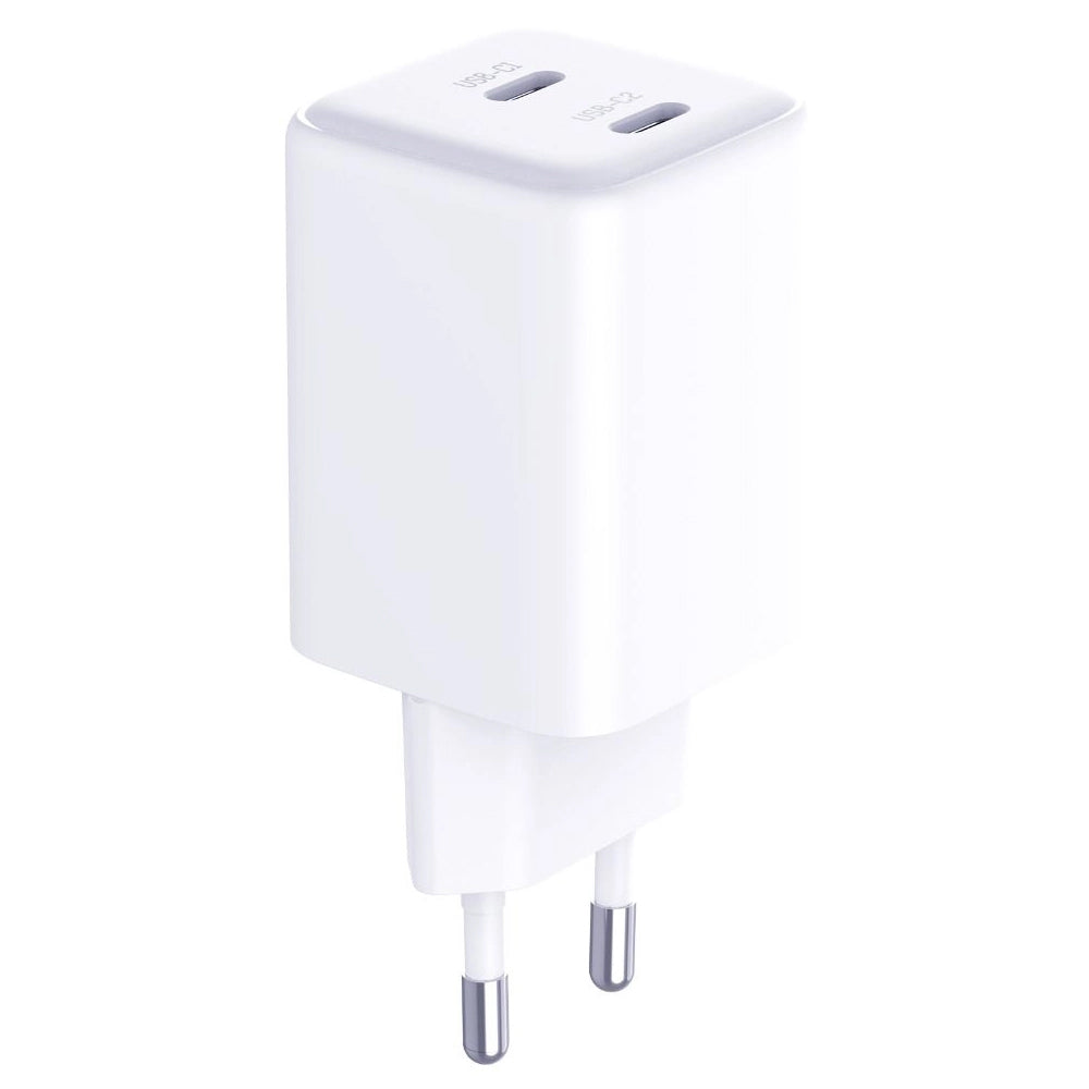 Chargeur réseau HyperCharger 3MK avec câble USB-C, 45W, 3A, 2 x USB-C, blanc 