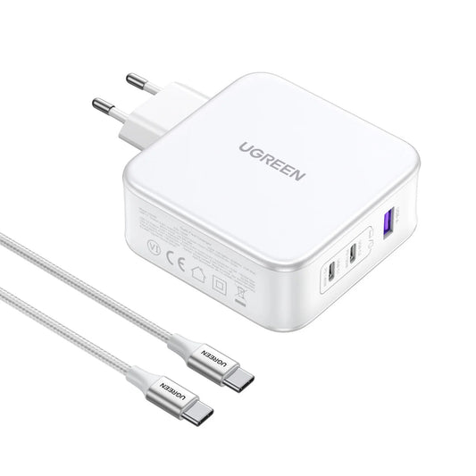 UGREEN CD289, 140W, 5A, 1 x USB-A - 2 x USB-C, Blanc
