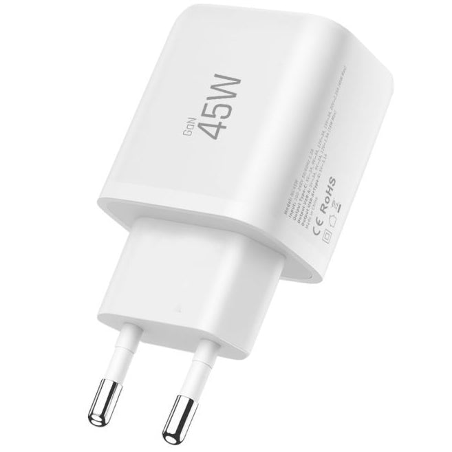 Chargeur réseau avec câble USB-C Tech-Protect NCA45W, 45W, 3A, 1 x USB-A - 1 x USB-C, Blanc