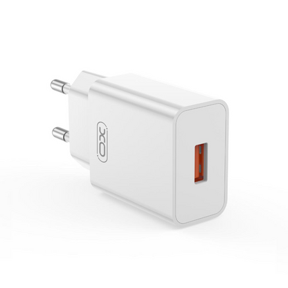 Chargeur Secteur Avec Câble USB-C XO Design L127, 18W, 3A, 1 x USB-A, Blanc