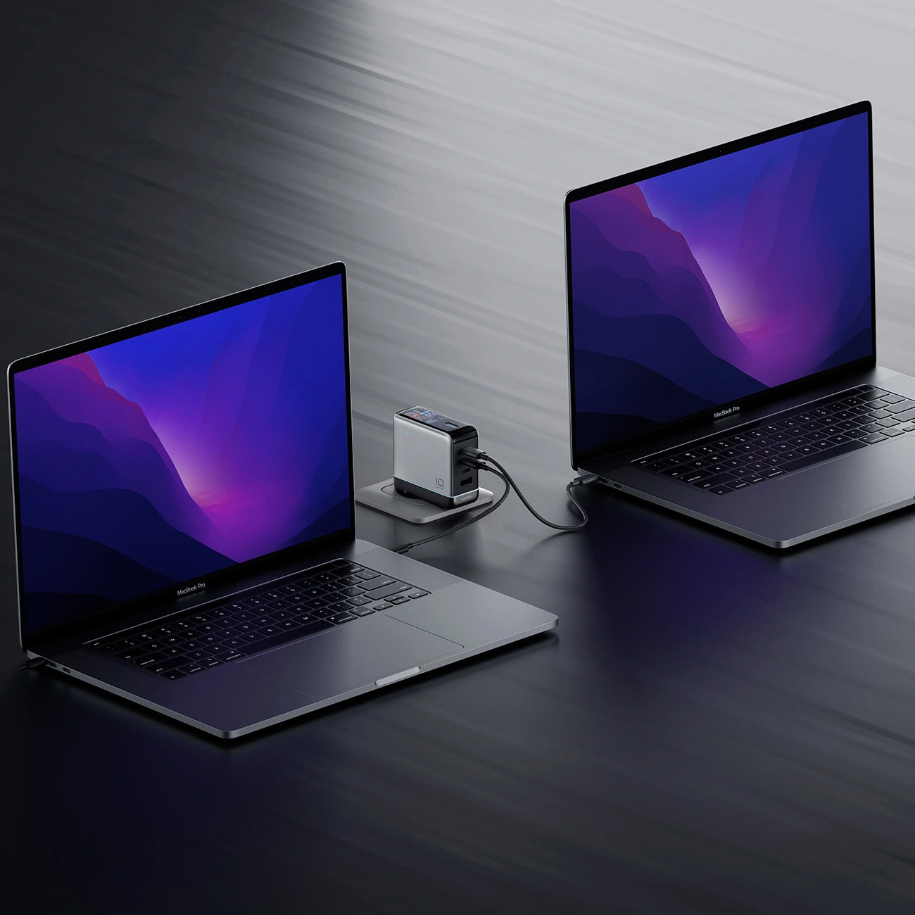 Chargeur secteur avec câble USB-C Cuktech AD1204U Display, 120W, 6A, 1 x USB-A - 2 x USB-C, Argenté