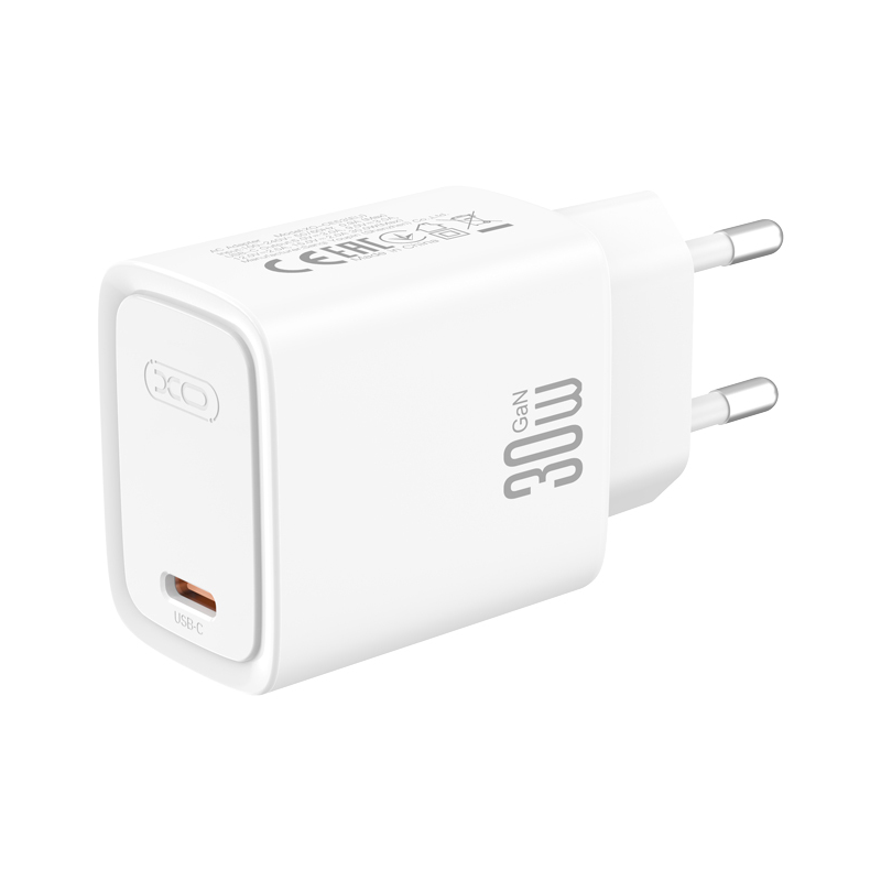 Chargeur secteur avec câble USB-C XO Design CE53, 30 W, 3 A, 1 x USB-C, blanc