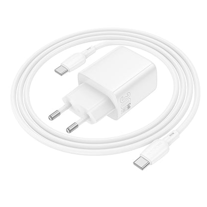 Chargeur réseau avec câble USB-C Borofone BN29 Fuente, 30W, 3A, 1 x USB-A - 1 x USB-C, Blanc