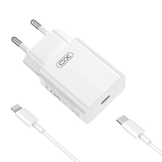 Chargeur secteur avec câble Lightning XO Design L126, 20W, 3A, 1 x USB-C, Blanc