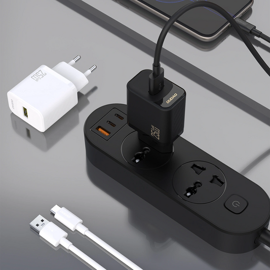 Chargeur secteur avec câble USB-C Dudao A27STEU, 25W, 3A, 1 x USB-A, Noir