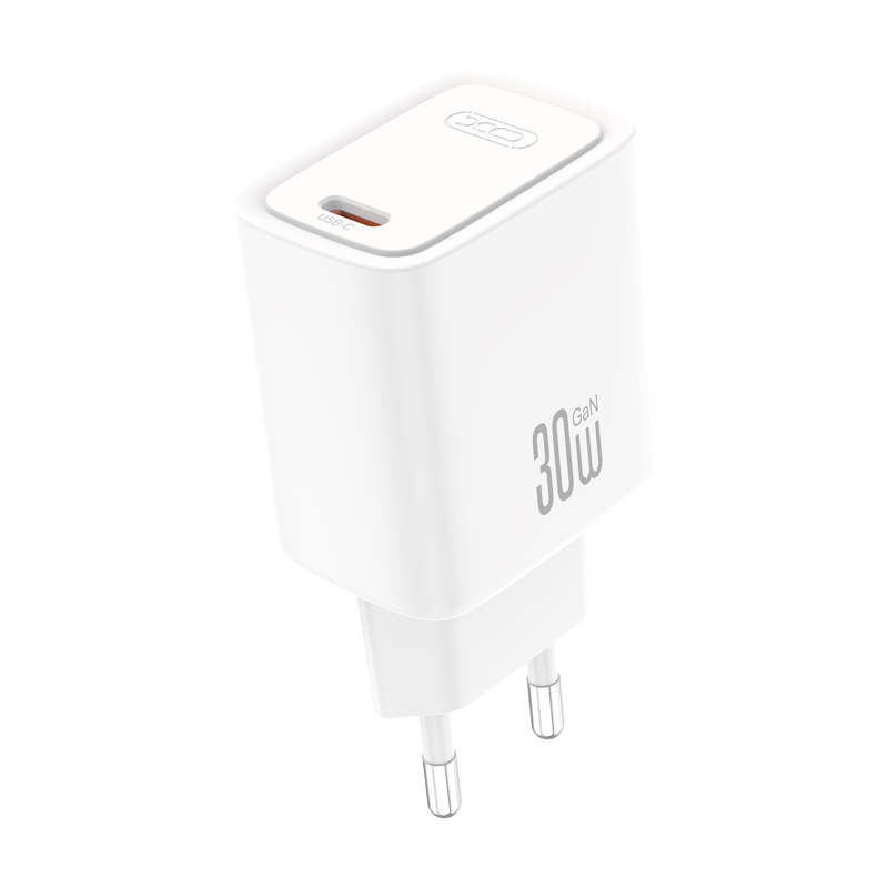 Chargeur secteur avec câble USB-C XO Design CE53, 30 W, 3 A, 1 x USB-C, blanc