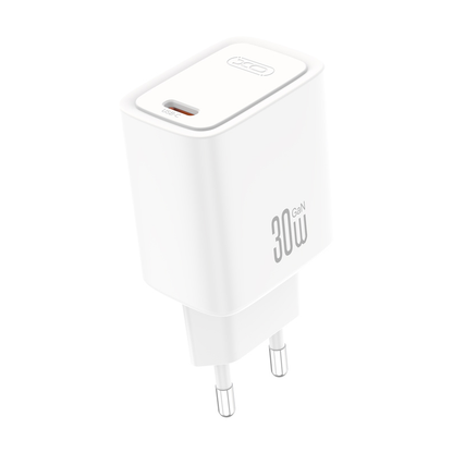 Chargeur secteur avec câble USB-C XO Design CE53, 30 W, 3 A, 1 x USB-C, blanc