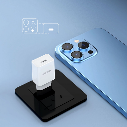 Chargeur réseau avec câble USB-C Dudao A4EU, 10W, 2.1A, 1 x USB-A, Blanc