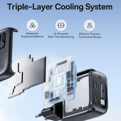Chargeur réseau avec câble USB-C Baseus EnerCore CJ11, 67W, 3.35A, 2 x USB-C, Noir E0121E00