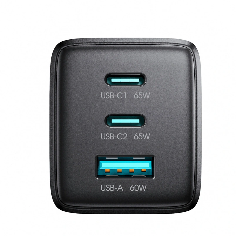 Chargeur secteur avec câble USB-C Joyroom JR-TG10, 65W, 3,25A, 1 x USB-A - 2 x USB-C, Noir