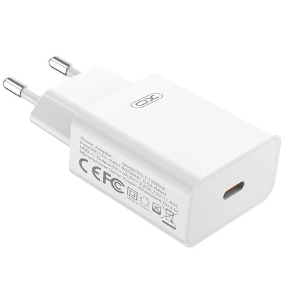 Chargeur réseau avec câble USB-C XO Design L126, 20W, 3A, 1 x USB-C, Blanc