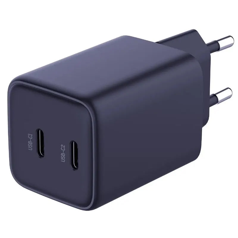 Chargeur réseau HyperCharger 3MK avec câble USB-C, 45W, 3A, 2 x USB-C, noir 