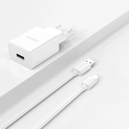 Chargeur réseau avec câble USB-C Dudao A4EU, 10W, 2.1A, 1 x USB-A, Blanc
