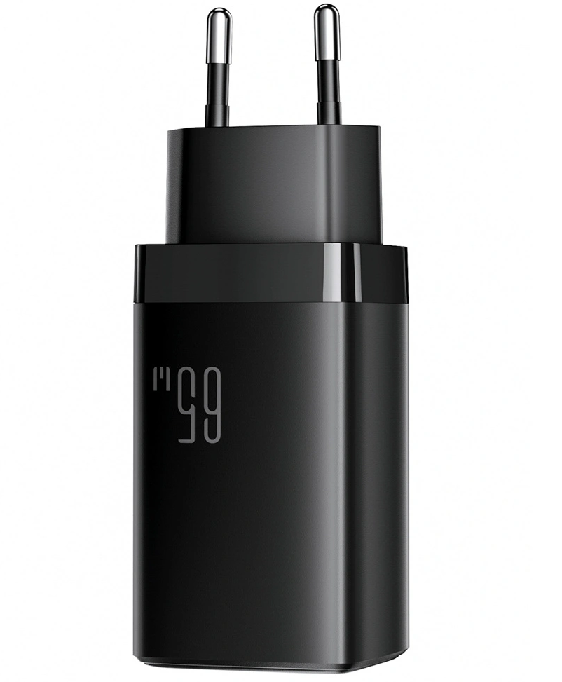 Chargeur secteur avec câble USB-C Joyroom JR-TG10, 65W, 3,25A, 1 x USB-A - 2 x USB-C, Noir