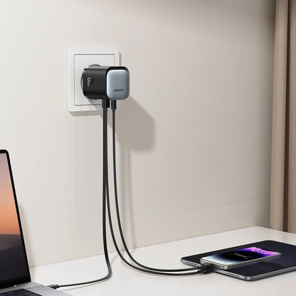 Joyroom JR-TCL02 Chargeur réseau avec câble USB-C JR-TCL02, 65W, 3A, 1 x USB-A - 1 x USB-C, Noir 