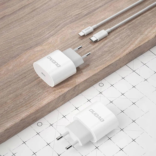 Chargeur réseau avec câble USB-C Dudao A14EUC, 20W, 3A, 1 x USB-C, Noir