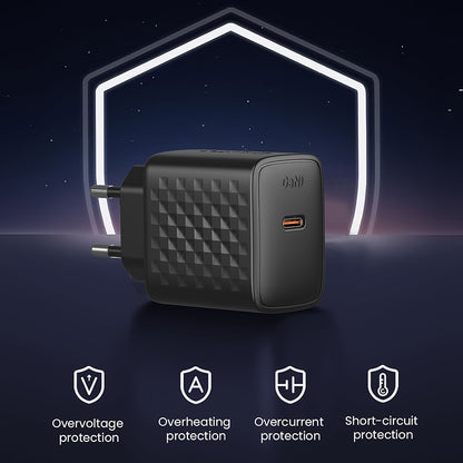 Chargeur réseau avec câble Lightning Lito LC13L, 20W, 3A, 1 x USB-C, Noir