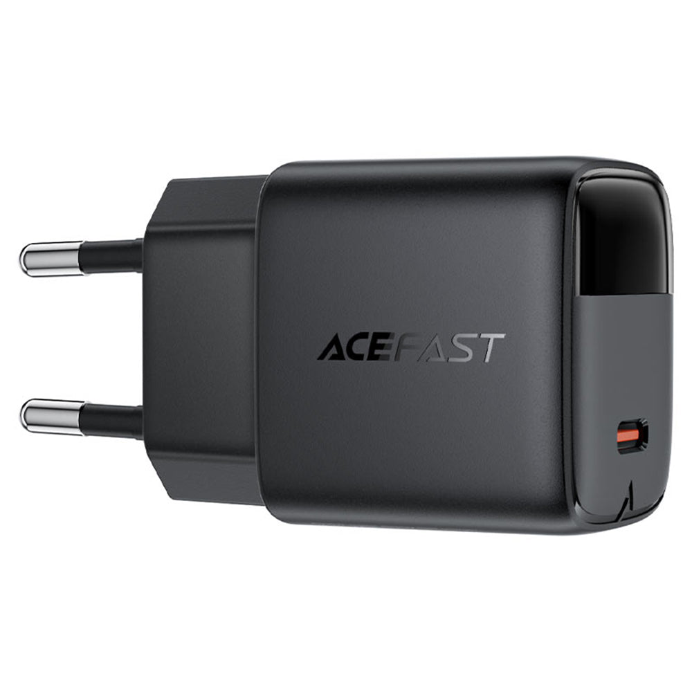 Chargeur réseau avec câble USB-C Acefast A115 Display, 30W, 3A, 1 x USB-C, Noir