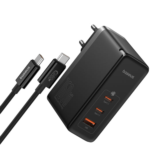 Chargeur Réseau avec Câble USB-C Baseus GaN5 Pro, 160W, 5A, 1 x USB-A - 2 x USB-C, Noir P10110825113-00