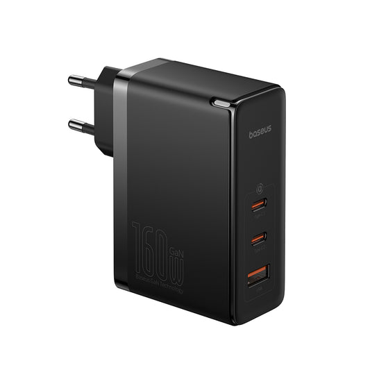 Chargeur Réseau avec Câble USB-C Baseus GaN5 Pro, 160W, 5A, 1 x USB-A - 2 x USB-C, Noir P10110825113-00