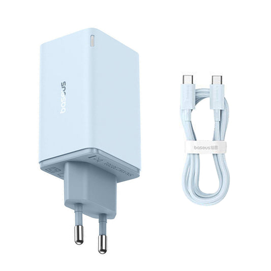 Chargeur Réseau avec Câble USB-C Baseus GaN6 Pro, 65W, 3.25A, 2 x USB-A - 2 x USB-C, Bleu E0121D00