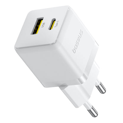 Chargeur Réseau avec Câble USB-C Baseus Palm, 30W, 3A, 1 x USB-A - 1 x USB-C, Blanc P1011160A213-01