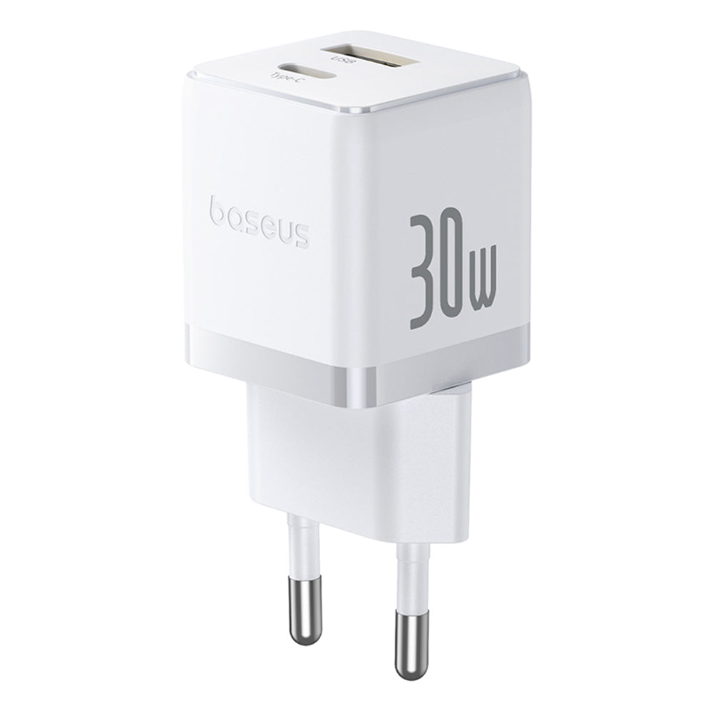 Chargeur Réseau avec Câble USB-C Baseus Palm, 30W, 3A, 1 x USB-A - 1 x USB-C, Blanc P1011160A213-01