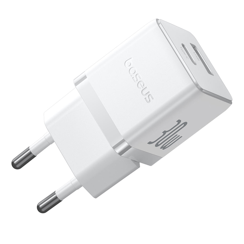 Chargeur Réseau avec Câble USB-C Baseus Palm, 30W, 3A, 1 x USB-A - 1 x USB-C, Blanc P1011160A213-01