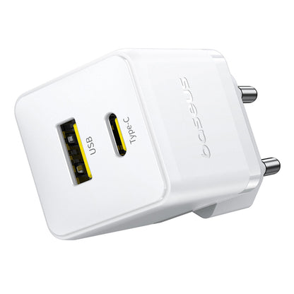 Chargeur Réseau avec Câble USB-C Baseus Palm, 30W, 3A, 1 x USB-A - 1 x USB-C, Blanc P1011160A213-01