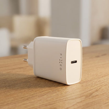 Chargeur réseau avec câble USB-C Fixed, 20W, 3A, 1 x USB-C, Blanc
