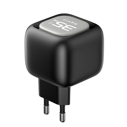 Chargeur Réseau Avec Câble USB-C HAVIT UC251, 35W, 3A, 1 x USB-A - 1 x USB-C, Noir Gris