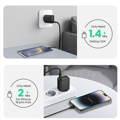 Chargeur réseau avec câble USB-C Lito LC15T, 20W, 3A, 1 x USB-A - 1 x USB-C, Noir