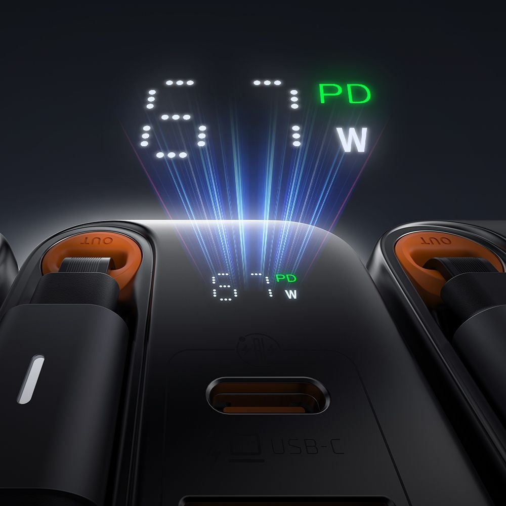 Chargeur réseau avec câble USB-C McDodo CH-4100 FreeGo Display, 67W, 3.35A, 1 x USB-A - 1 x USB-C, Noir