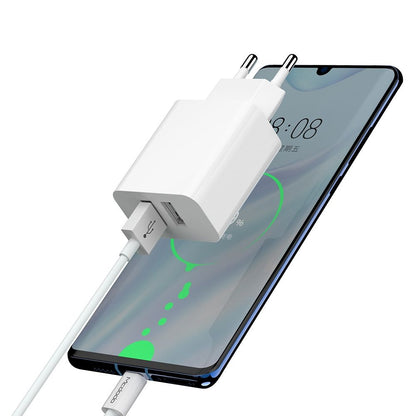 Chargeur Réseau avec Câble USB-C McDodo CH-6721 Offre, 12W, 2.4A, 2 x USB-A, Blanc