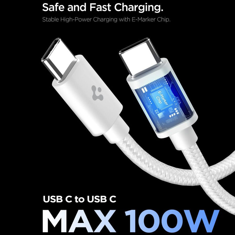 Chargeur réseau avec câble USB-C Spigen EE451EU Essential, 45W, 3A, 1 x USB-C, Blanc ACH09473