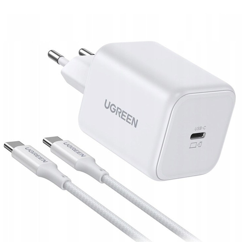 Chargeur secteur avec câble USB-C UGREEN X524 (65055), 45W, 3A, 1 x USB-C, Blanc