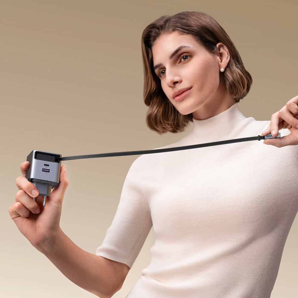 Chargeur réseau avec câble USB-C UGREEN X614, 45W, 3A, 1 x USB-A - 1 x USB-C, Gris